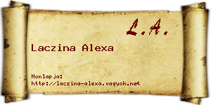 Laczina Alexa névjegykártya